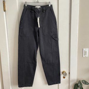 Washed Black Recycled Denim Pants